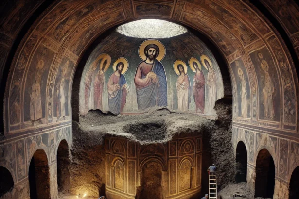 Descubren iglesia medieval en excavación clandestina en Nápoles